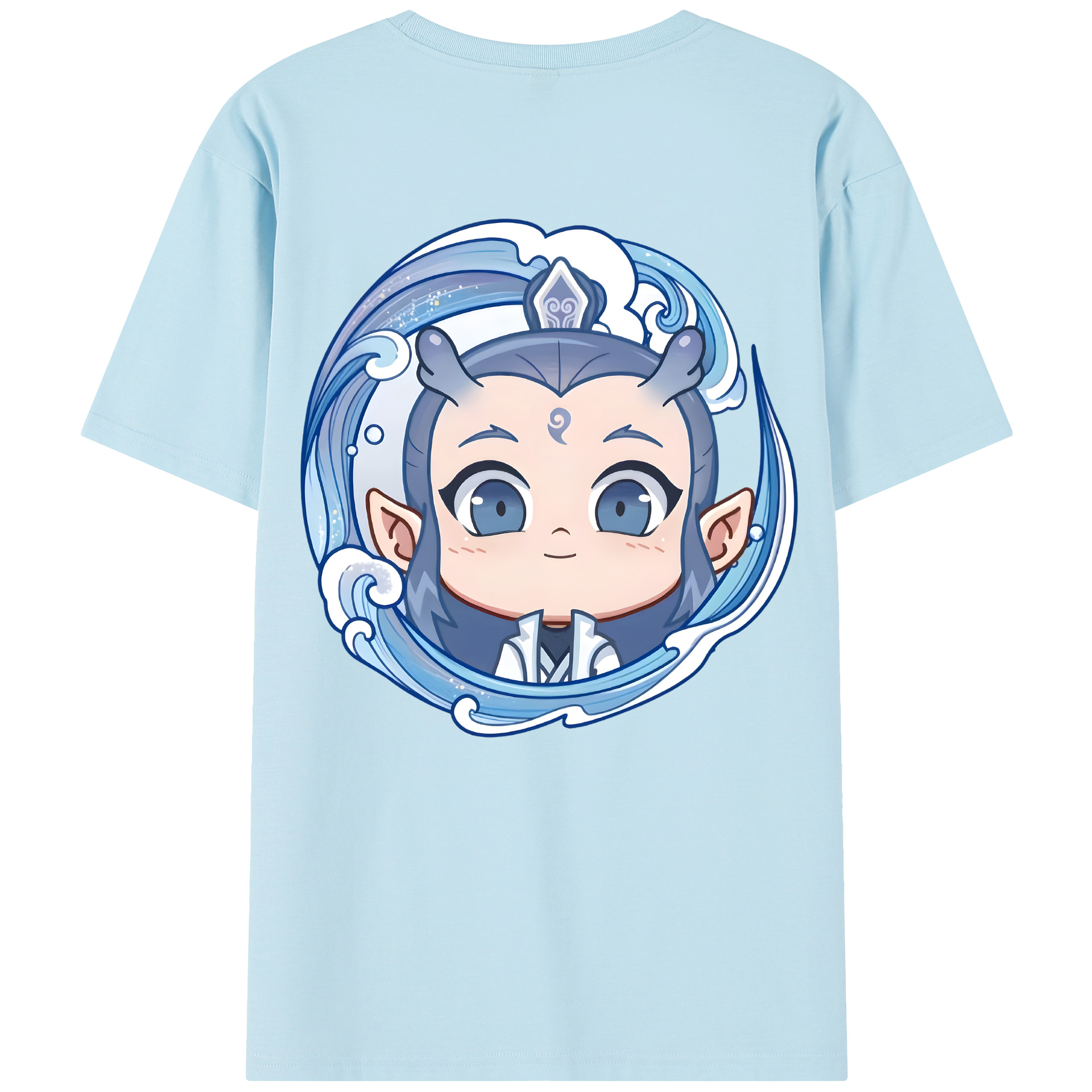 （画像用） Ne Zha 2 ナタ 魔童の大暴れ 綿100％半袖Tシャツ（背面プリント）